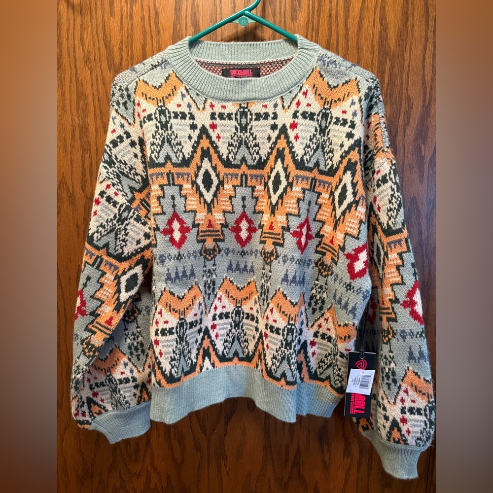 2 (SELLING SEPARATELY) Mint Rock & Roll Women's Aztec Sweater